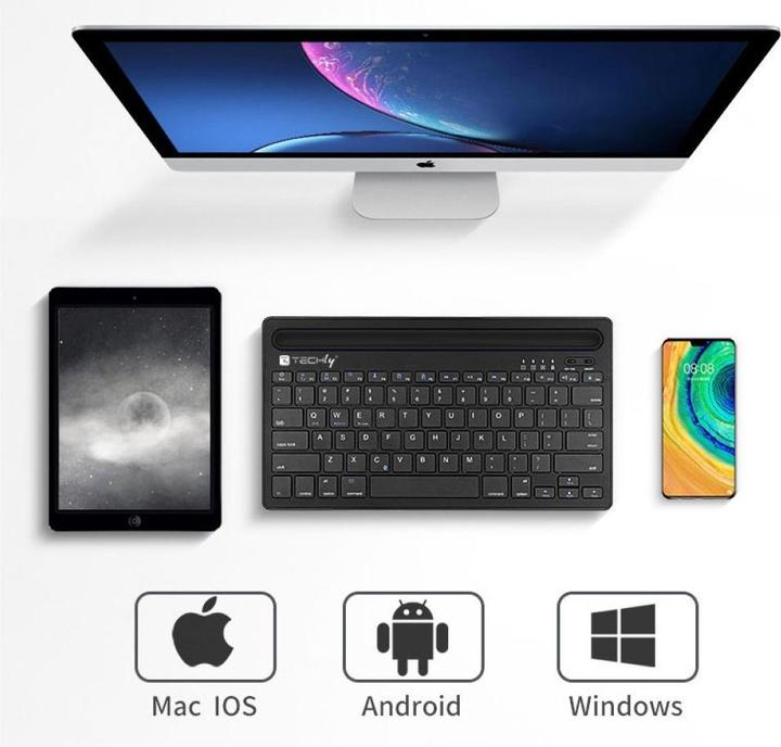 Produktbild Techly Mini Wireless Keyboard 78 Keys (Eng. Int., Kabellos)