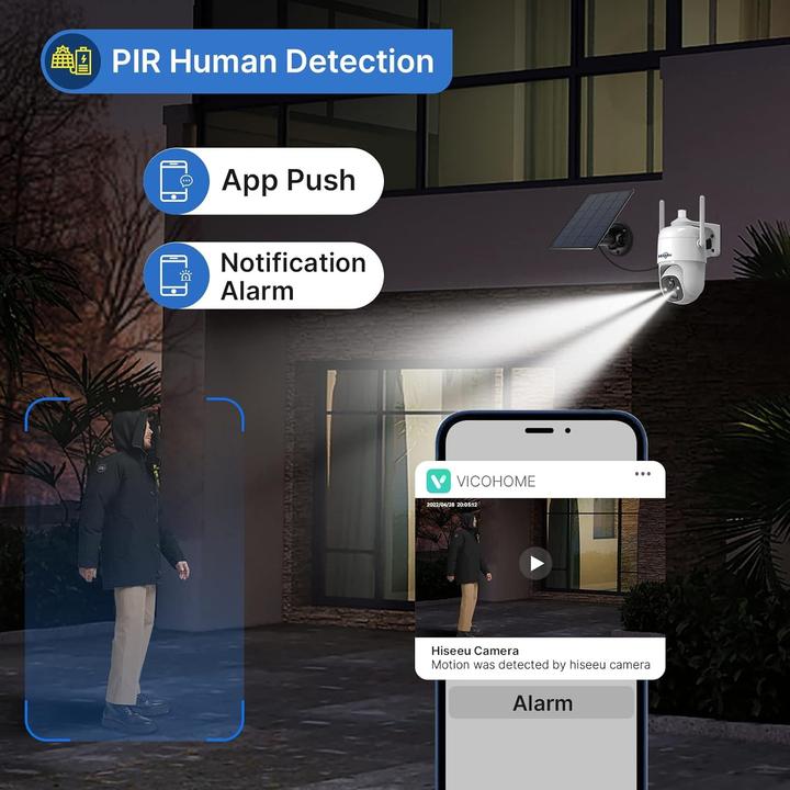 Actual product image Hiseeu 3G 4G LTE Solar Powered Outdoor Security Camera (2560 x 1440 Pixels)
