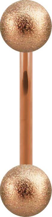 Actual product image Star Piercing Micro Banana rose gold speckled with two balls (without brass, Surgical steel 316L)