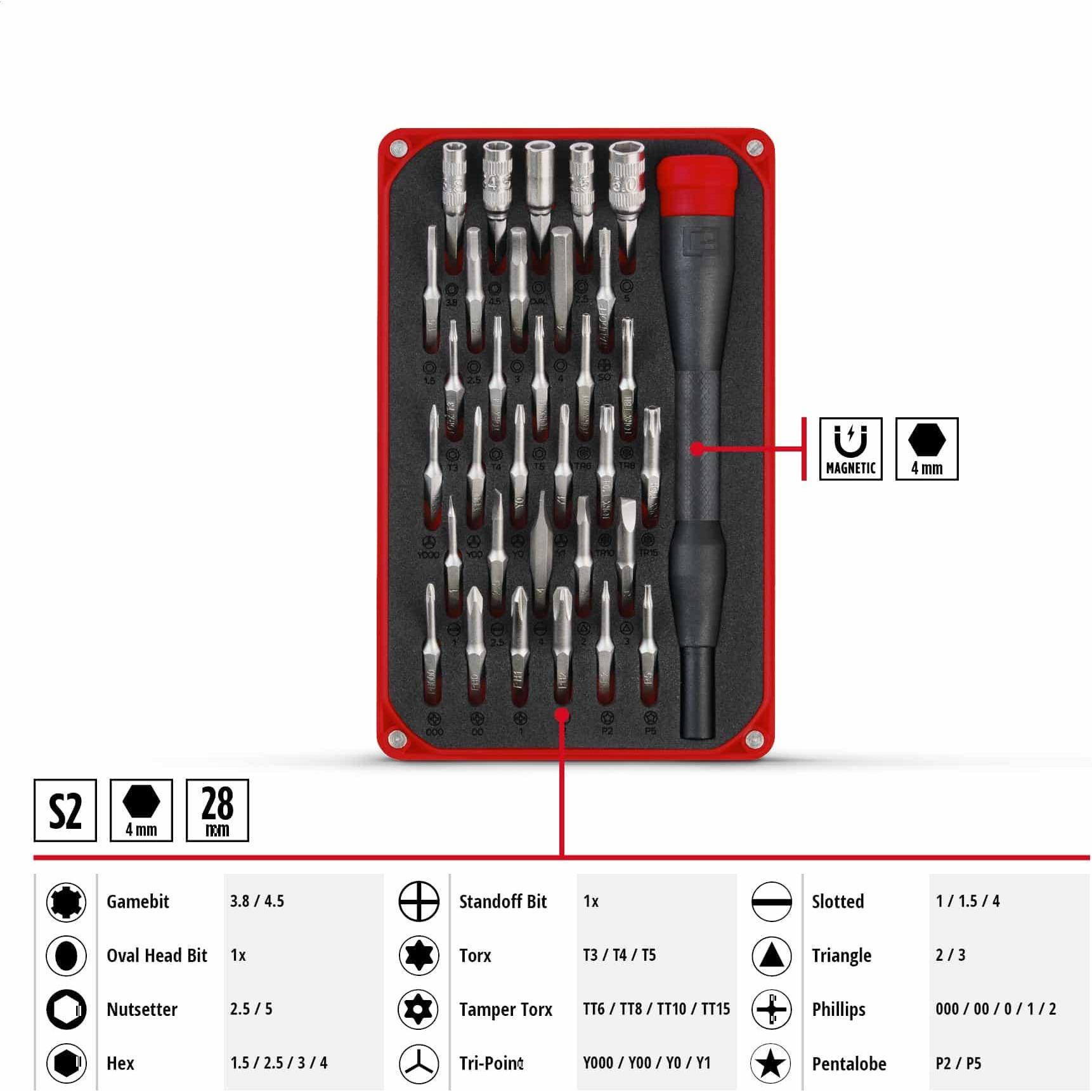 Thumbnail - Einhell, Bits, 115010 Bit-Set 33teilig Gamebit, T-Profil, Tri-Point, Schlitz, Triangle