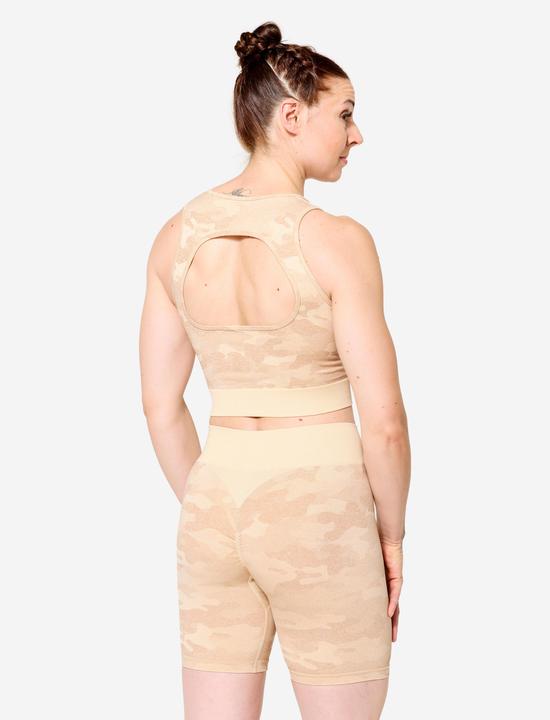 Actual product image Domyos Crop Top - beige camouflage (S)