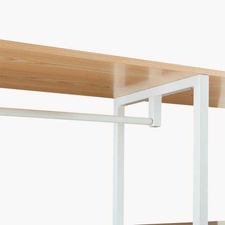 Produktbild En.Casa Garderobenständer Larem 180x120x40 cm Weiss/Eicheoptik