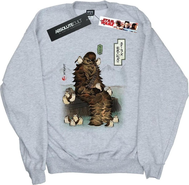 Produktbild Star Wars The Last Jedi Japanese Chewbacca Porgs Sweatshirt Mädchen (140, 146)