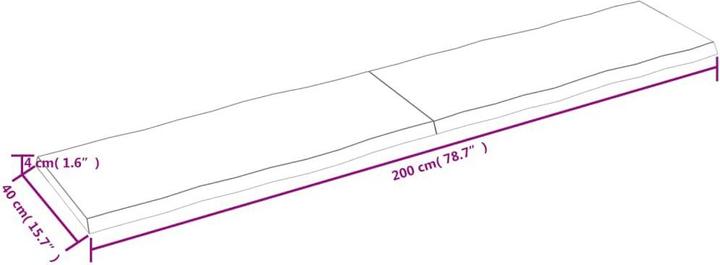 Image du produit vidaXL Tischplatte (200 x 40 cm)