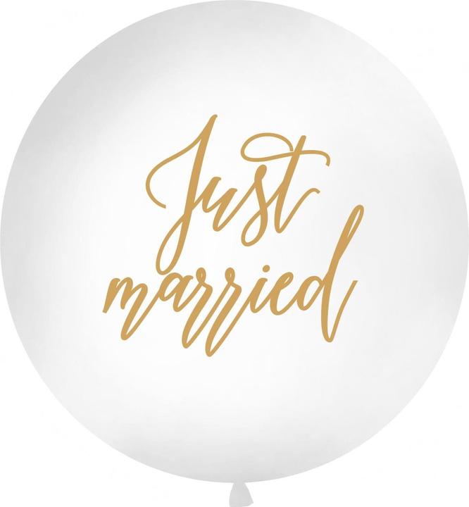 Produktbild Partydeco Luftballon Just Married Ø 1 m, Weiss (1 x)