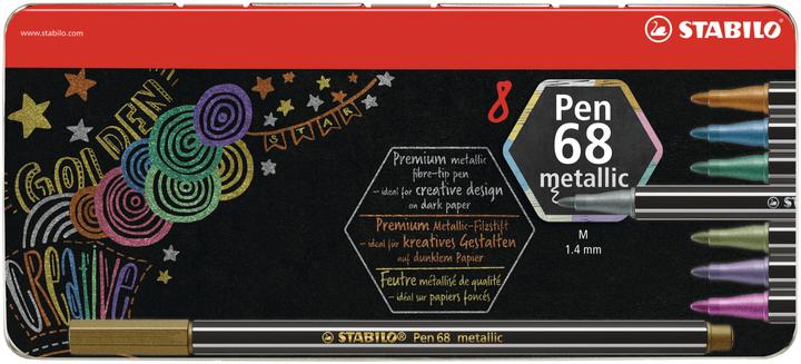 Productafbeelding STABILO Pen 68 Premium Metallic Viltstift (Gesorteerd, 8 x)