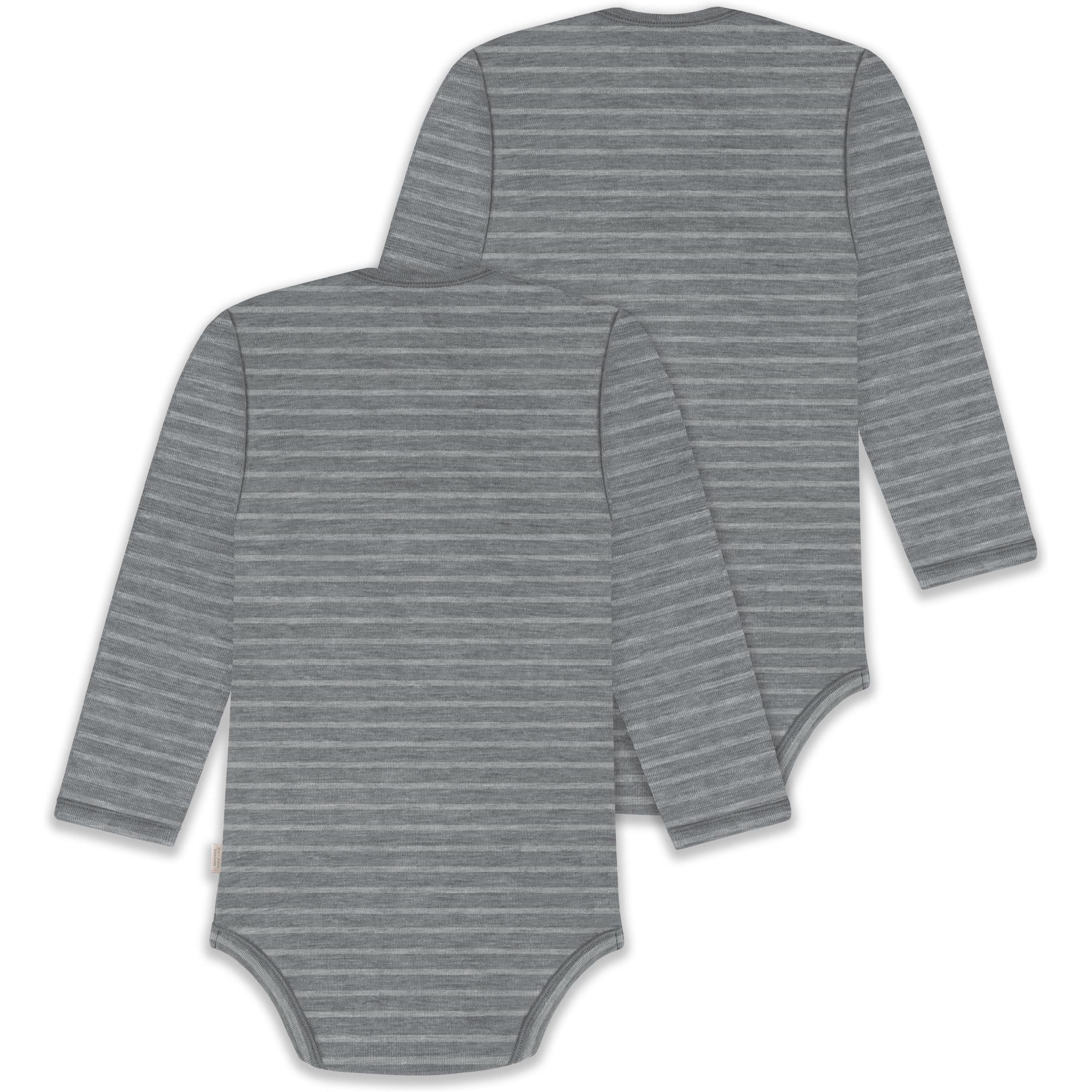 Thumbnail - Normani, Herren, Body, 2er Pack Baby Merino Body Langarm „Auckland" - 9377, Grau, (56)
