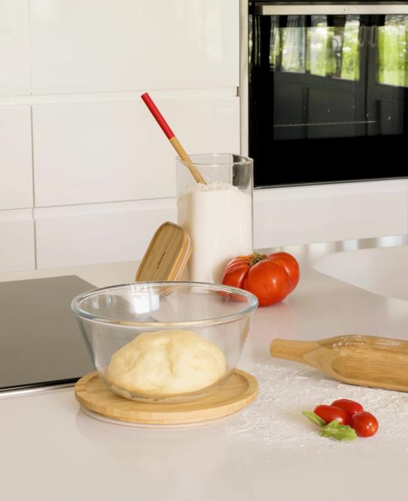 Image du produit Pebbly Vorratsglas mit Bambusd., 1.6l, Ø19x9.6 cm, rund (1.60 l)