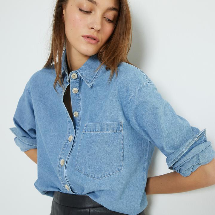 Produktbild La Redoute Collections Jeanshemd mit langen Ärmeln (48)