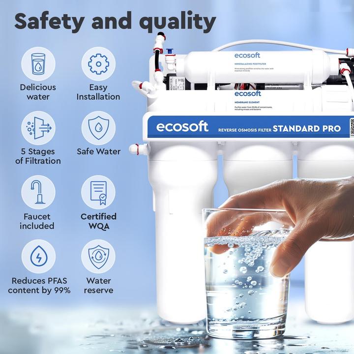 Produktbild Ecosoft Standard PRO Filtersystem mit Umkehrosmose, integrierter Pumpe und einfacher Installation