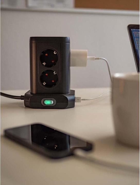 Produktbild Brennenstuhl Steckdosenturm (8 x, USB-A, CEE 7/3, 2 m)