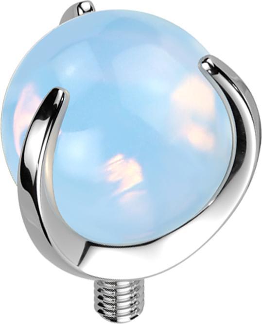Produktbild Star Piercing Dermal Anchor silber Kugel Opalite Stein gefasst (Mineralisch, Titan G23, ohne Messing)