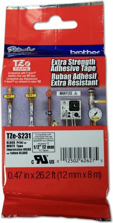 Produktbild Brother TZe-S231 (1.20 cm, Weiss, Schwarz)