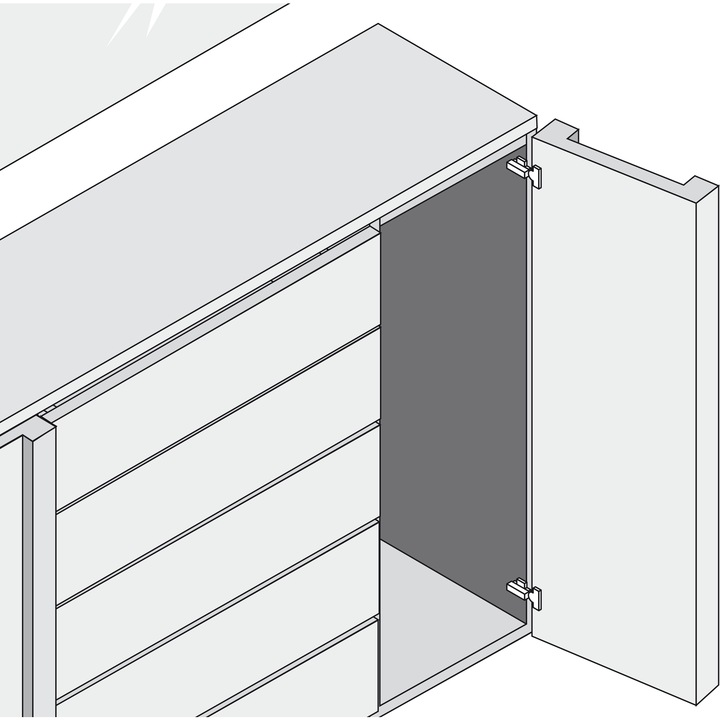 Produktbild Blum CLIP top BLUMOTION ONYX Profiltürscharnier 95°, 9,5mm gekröpft, Schrauben