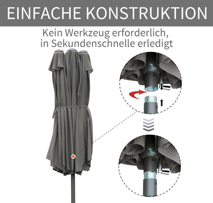 Image du produit Outsunny Doppel-Sonnenschirm (2.65 m)