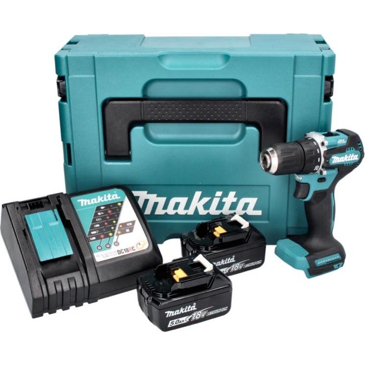 Thumbnail - Makita, Bohrmaschine + Akkuschrauber, DDF 487 RTJ Akku Bohrschrauber 18 V 40 Nm Brushless + 2x Akku 5,0 Ah + Ladegerät +...