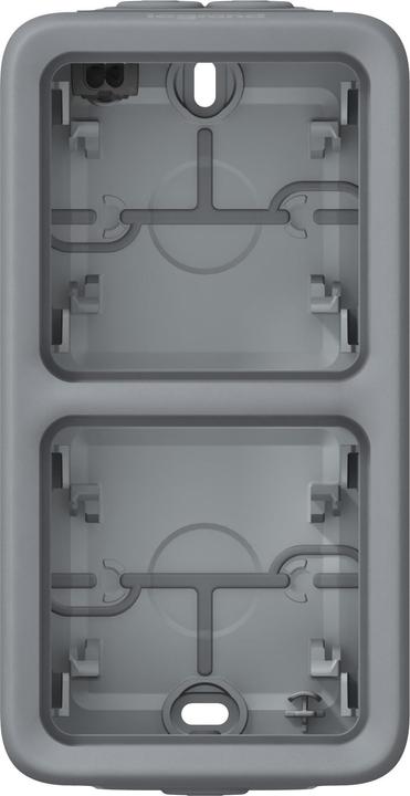 Produktbild Legrand Plexo55 Modular Gehäuse 2-fach senkrecht Feuchtraum Aufputz grau 069661