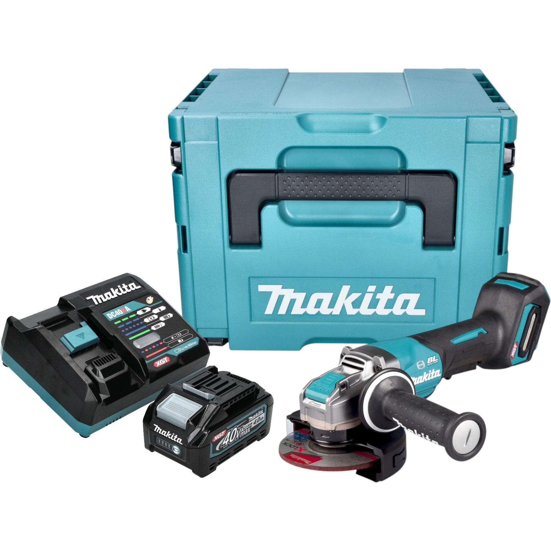 Makita, Winkelschleifer, GA 047 GM101 Akku Winkelschleifer 40 V max. 125 mm X-LOCK Brushless + 1x Akku 4,0 Ah + (125 mm)