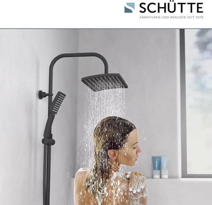 Image du produit Schütte Douche à effet pluie salle de bain MALLORCA Ensemble de douche suspendu noir mat système de douche