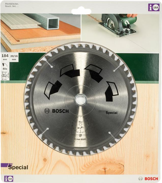 Immagine prodotto Bosch Zubehör Lama circolare SPECIALE D= 184 mm Foro= 16 mm Z= 48