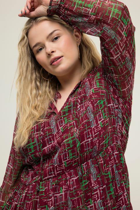 Actual product image Studio Untold Geometric Print Layered Chiffon Dress (50, 52)