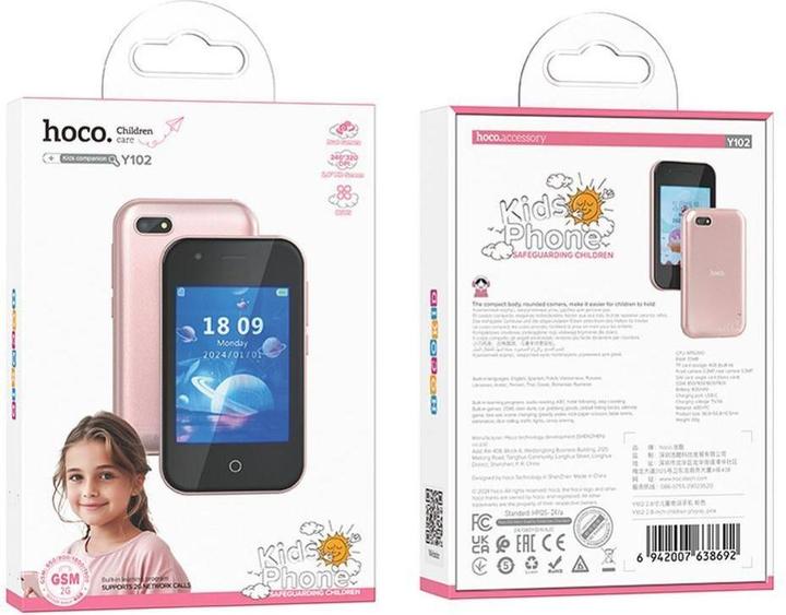 Produktbild Hoco Headphone with microphone smartphone for kids 2,8" Y102 pink