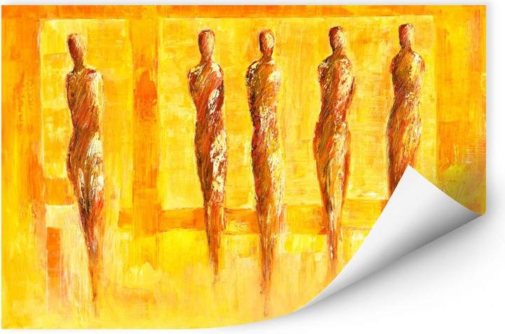 Actual product image Trenddeko Five figures in yellow (80 x 50 cm)