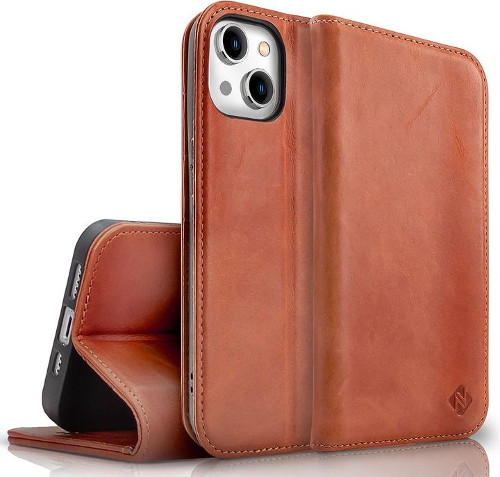 Produktbild Nalia Echt Leder Flip Case Hülle mit Magnetverschluss (Apple iPhone 15)