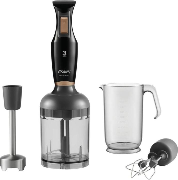 Arzum AR1108-S Hand blender 900W with measuring beaker, with blender jug Black