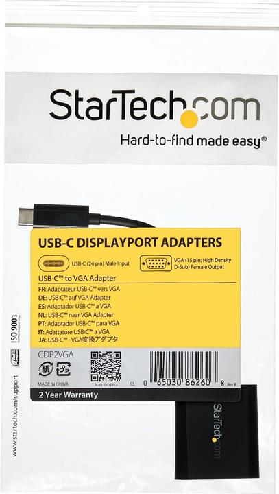 Actual product image StarTech USB-C To VGA Adapter (VGA, 18 cm)