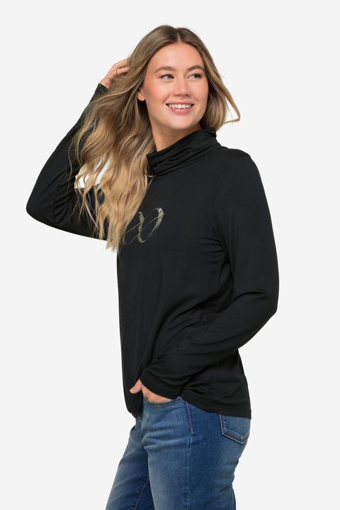 Produktbild Laurasøn T-Shirt, Rollkragen, Logoprint, Langarm, OEKO-TEX (S)