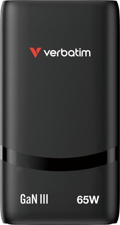 Productafbeelding Verbatim GaN III Fold 'n' Go Charger 2 Port 65W USB-C black (65 W)
