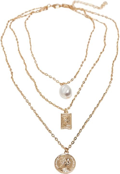 Actual product image Urban Classics Layering Pearl Basic Necklace (Array, Upper material 1: 50% iron 50% zinc alloy)