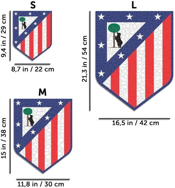 Productafbeelding Iconic Atletico Madrid - Logo - Houten Puzzel Maat M (270 stukjes) (270 onderdelen)