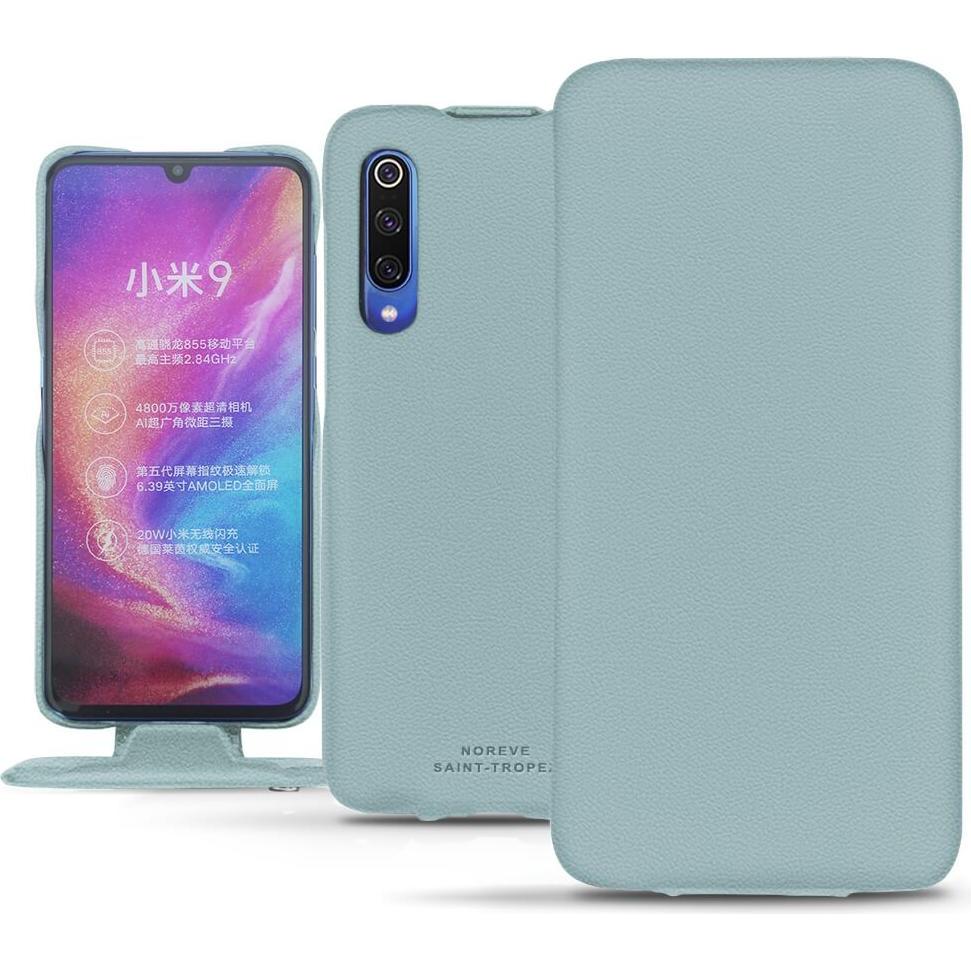 Noreve Lederschutzhülle vertikal (Xiaomi Mi 9), Smartphone Hülle, Blau