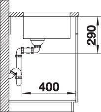 Actual product image Blanco Andano 400/400-U (Undermount sink, 44 cm, 86.50 cm)