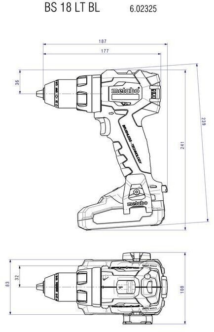 Produktbild Metabo Akku-Bohrschrauber BS 18 LT BL (602325800) Kunststoffkoffer 18V 2x LiHD + ASC 30-36 V (Akkubetrieb)