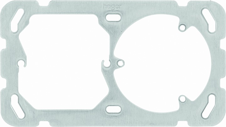Actual product image Hager Mounting plate 2x1 77x137 (3xT13) horizontal