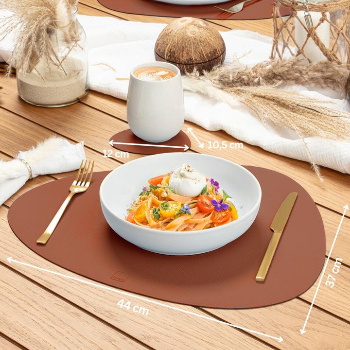 Produktbild Sänger Geschirr Platzset organisch, Anthrazit & Braun (12 x, Glasuntersetzer)
