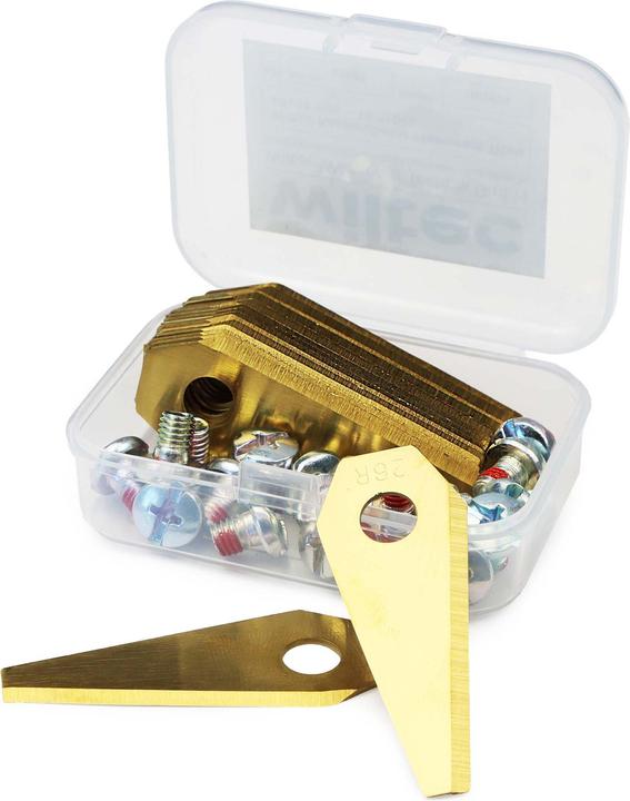 Actual product image Wiltec Rasenroboter Messer Set Titan 49x19mm 18 Stück Mähroboter Rasenmäher (Mowing robot, Lawn mower blades + replacement blades garden machinery)