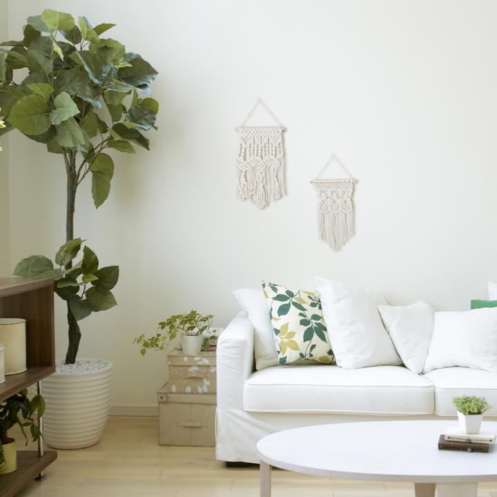 Actual product image Relaxdays 2 pcs macramé wall hanging (30 x 1.5 x 60 cm)