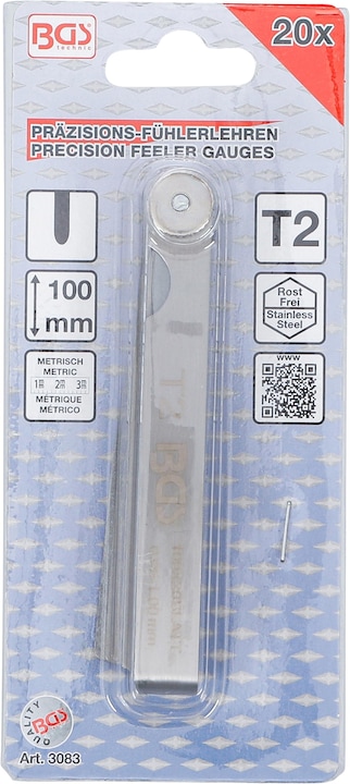 Actual product image BGS Precision Feeler Gauges 20 Blades (10 cm)