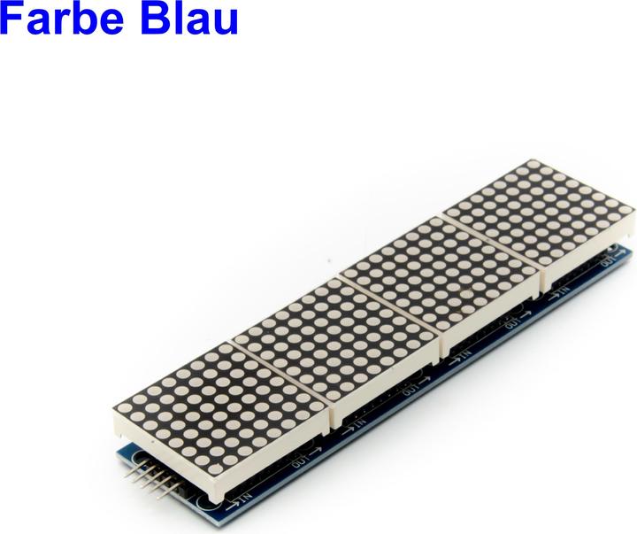 Produktbild Purecrea 4 Module mit 8x8 LED Dot Matrix 32x8 Blau mit MAX7219 für Display