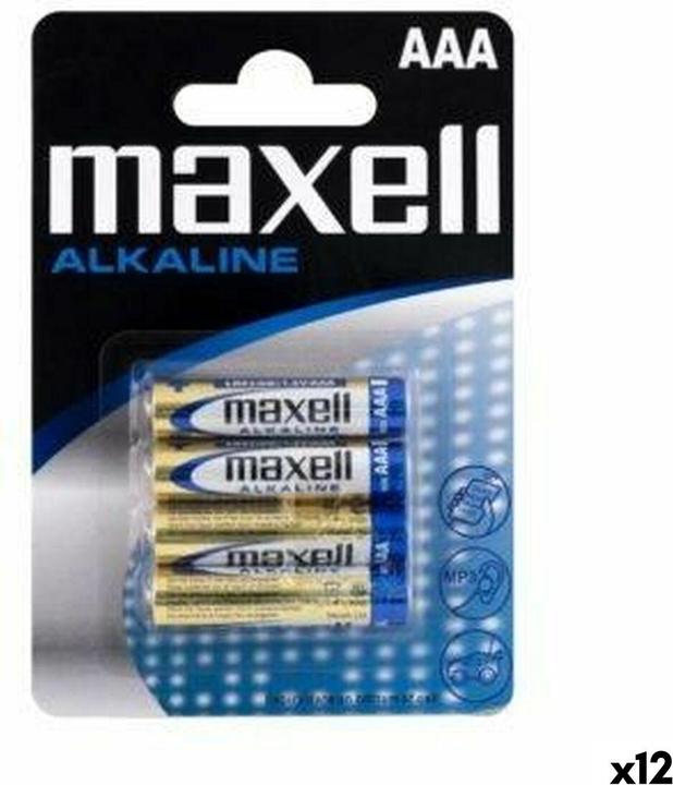 Actual product image Maxell Alkali-Mangan-Batterie 723671 AAA LR03 1,5 V (12 Stück) (12 pcs., AAA)
