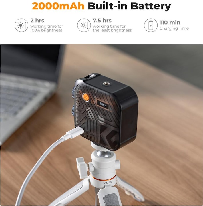 Produktbild K&F Concept Dual Color Temperature LED Video Ligtht, Built-in 2000mA battery (Black) (Videoleuchte)