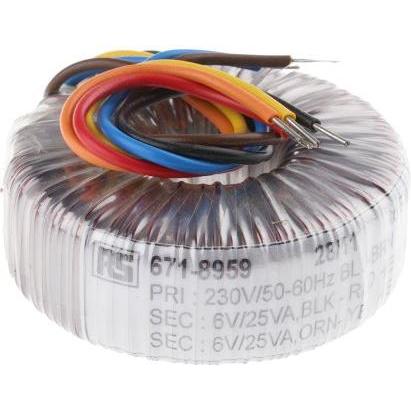 Rs Pro Transformator Ringkern 50VA 2x6V, Transformator