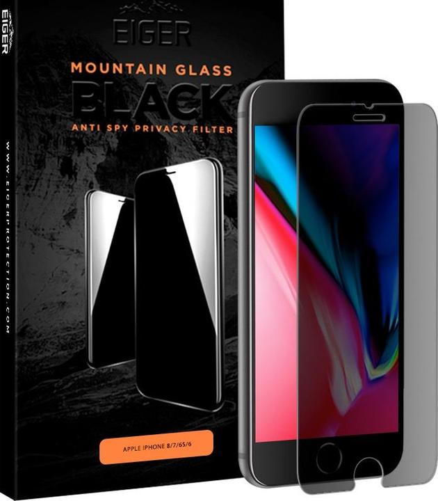 Produktbild Eiger Mountain Glass Black (1 Stück, Apple iPhone SE (2nd Gen), Apple iPhone 8, Apple iPhone 7, Apple iPhone 6s, Apple iPhone 6, Apple iPhone SE (3rd Gen))