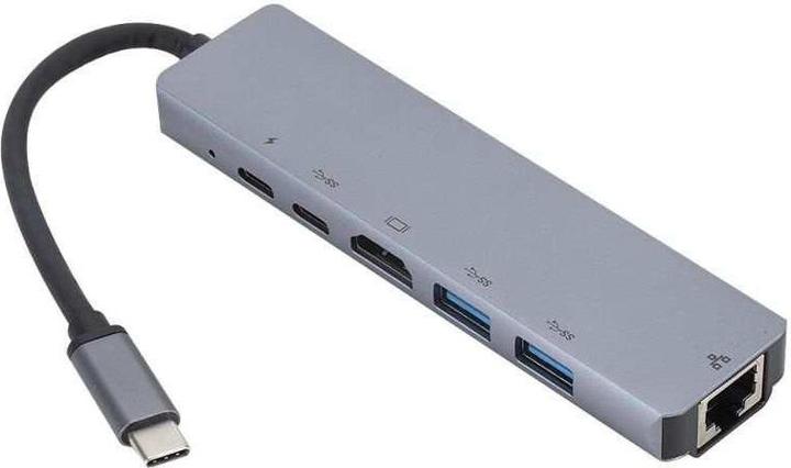 Actual product image eSTUFF USB-C 6-in-1 Mobile Hub (USB-C, 6 Ports)