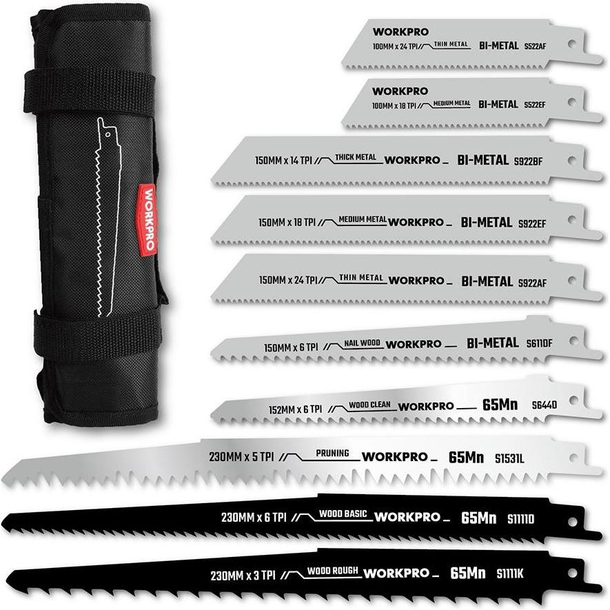 Workpro, Lama, Mixed resigues saw blades 10+10, 20-piece set