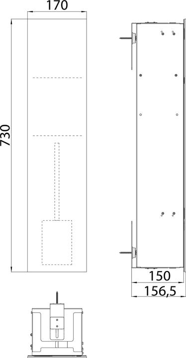Productafbeelding Emco asis pure WC-Modul, Unterputzmontage, Türanschlag links, durchgehende Glasfront, 730x170mm, mit